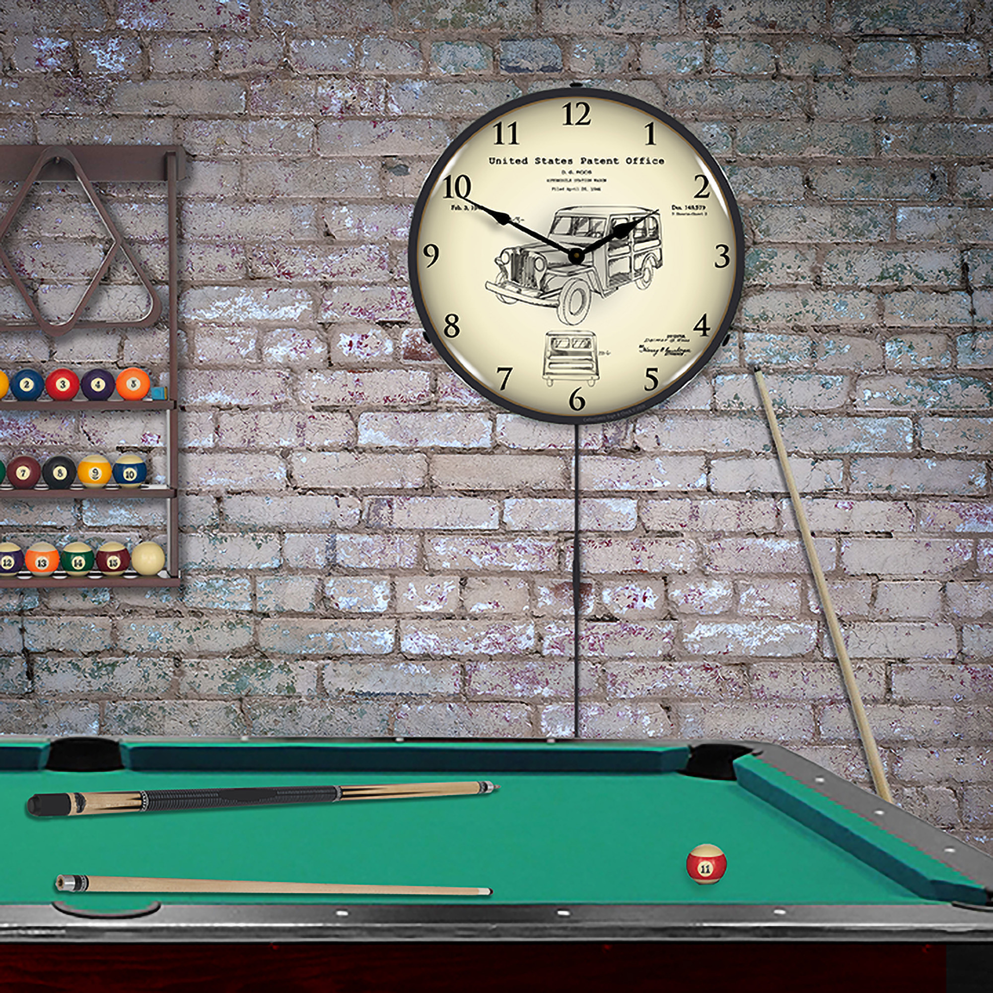 1946 Willys Jeep Station Wagon Patent LED Wall Clock Illuminated not Neon 3 1946 Willys Jeep Station Wagon Patent LED Wall Clock Illuminated not Neon - Image 3