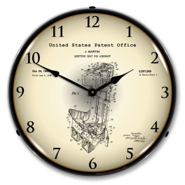 1948  Martin Aircraft Ejection Seat Patent LED Wall Clock Illuminated not Neon