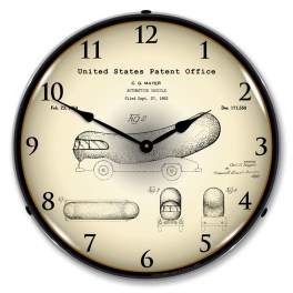 1952 Oscar Mayer Wienermobile Patent LED Wall Clock Illuminated not Neon