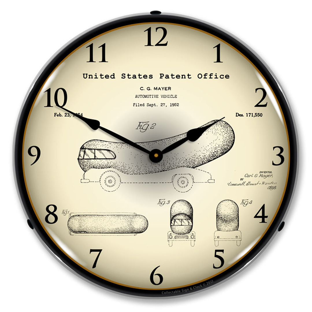 1952 Oscar Mayer Wienermobile Patent LED Wall Clock Illuminated not Neon 1 1952 Oscar Mayer Wienermobile Patent LED Wall Clock Illuminated not Neon