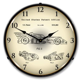 1990 Batman Batmobile Patent LED Wall Clock Illuminated not Neon