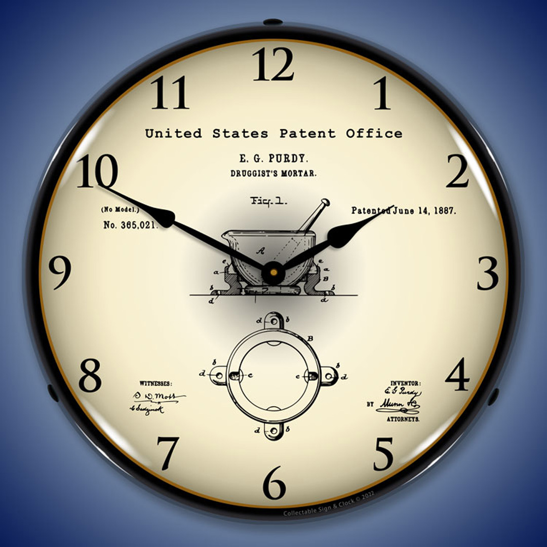 1887 Pharmacist Druggist Mortar LED Wall Clock Illuminated not Neon 2 1887 Pharmacist Druggist Mortar LED Wall Clock Illuminated not Neon - Image 2