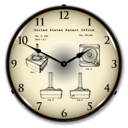 Atari 2600 Joystick Controller 1980 Patent LED Wall Clock Illuminated not Neon