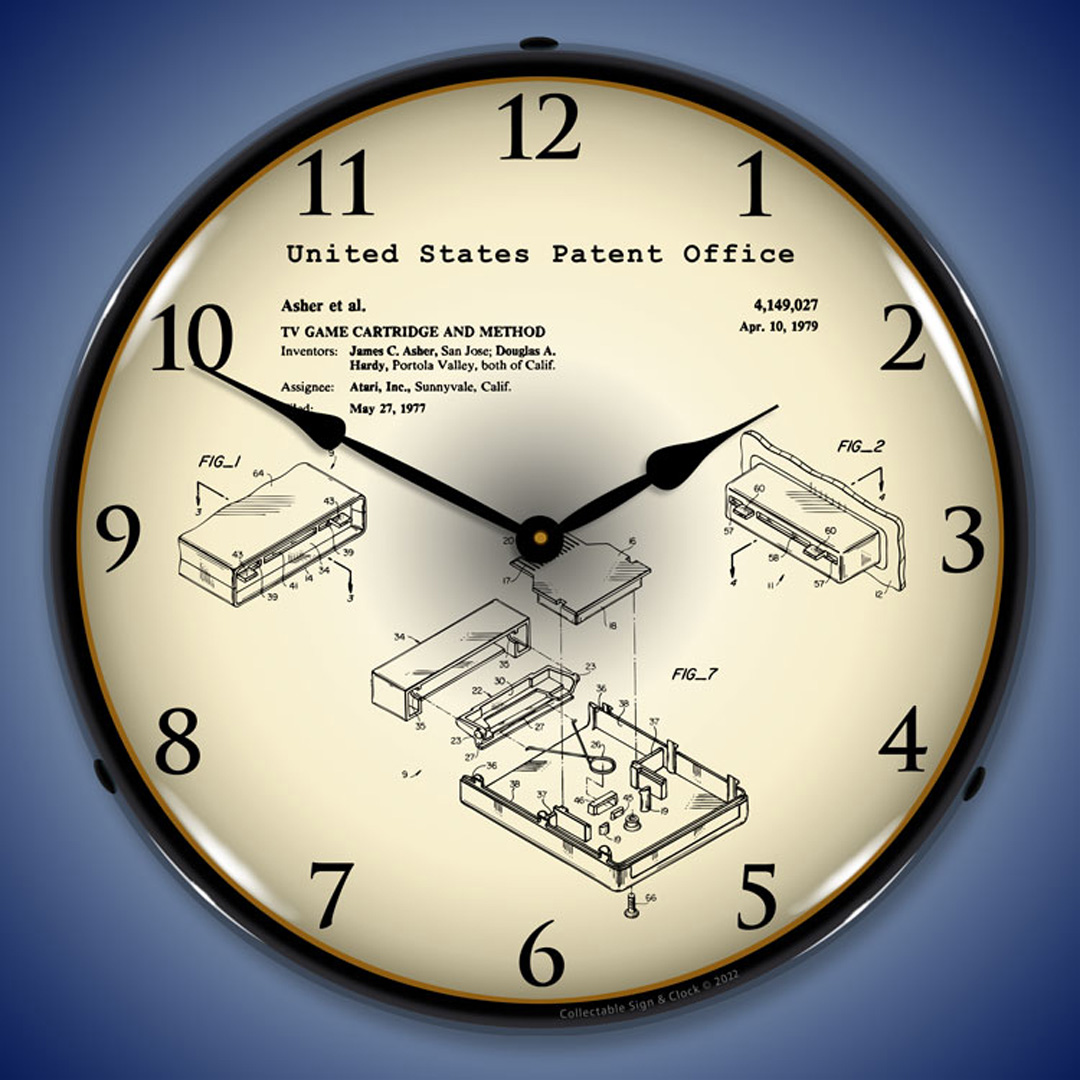 Atari TV Game Cartridge1977 Patent LED Wall Clock Illuminated not Neon 2 Atari TV Game Cartridge1977 Patent LED Wall Clock Illuminated not Neon - Image 2