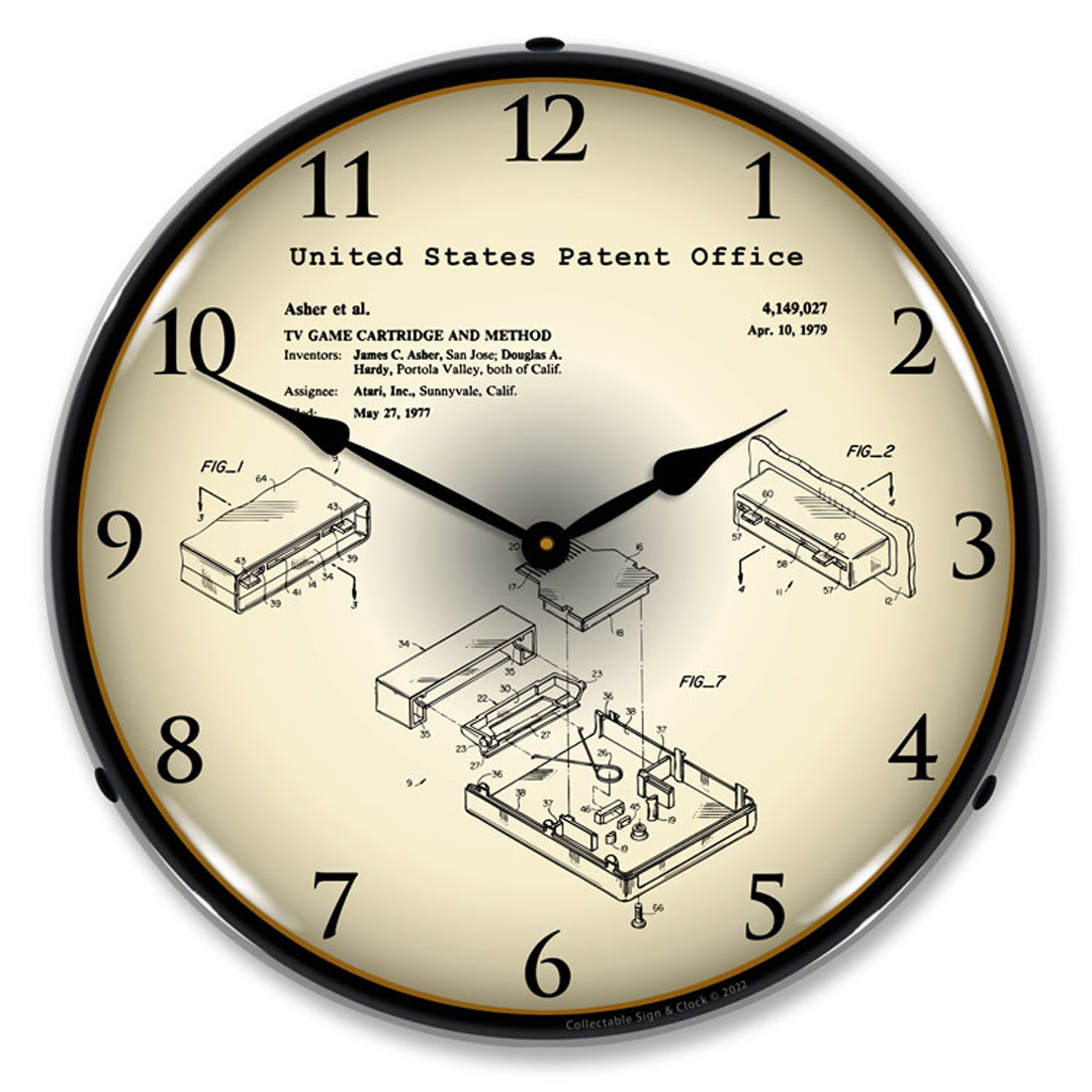 Atari TV Game Cartridge1977 Patent LED Wall Clock Illuminated not Neon 1 Atari TV Game Cartridge1977 Patent LED Wall Clock Illuminated not Neon