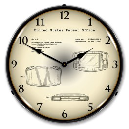 Game Boy Advance Hand Held Electronic Game 2001 Patent LED Wall Clock Illuminated not Neon