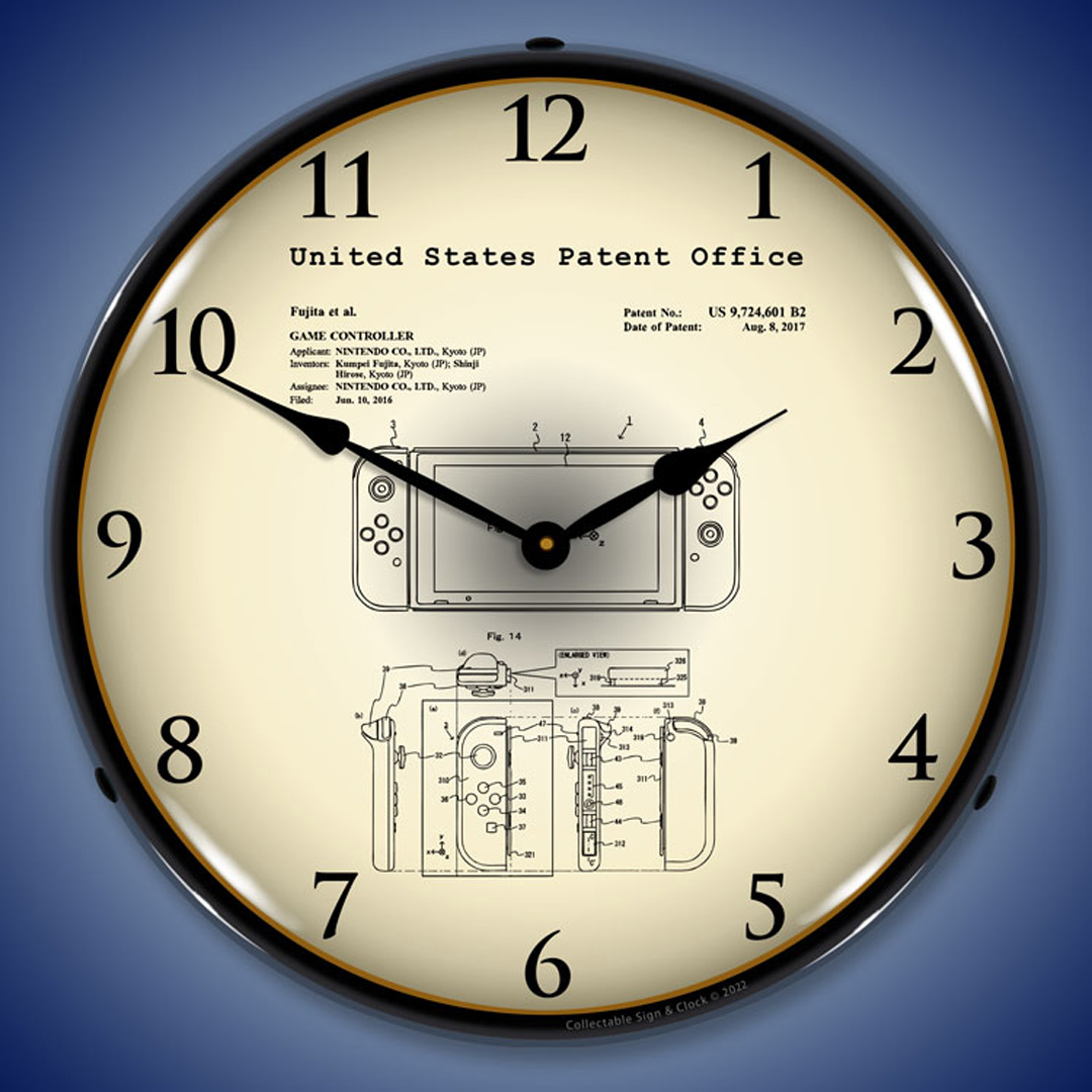 Nintendo Switch Game Controller 2016 Patent LED Wall Clock Illuminated not Neon 2 Nintendo Switch Game Controller 2016 Patent LED Wall Clock Illuminated not Neon - Image 2