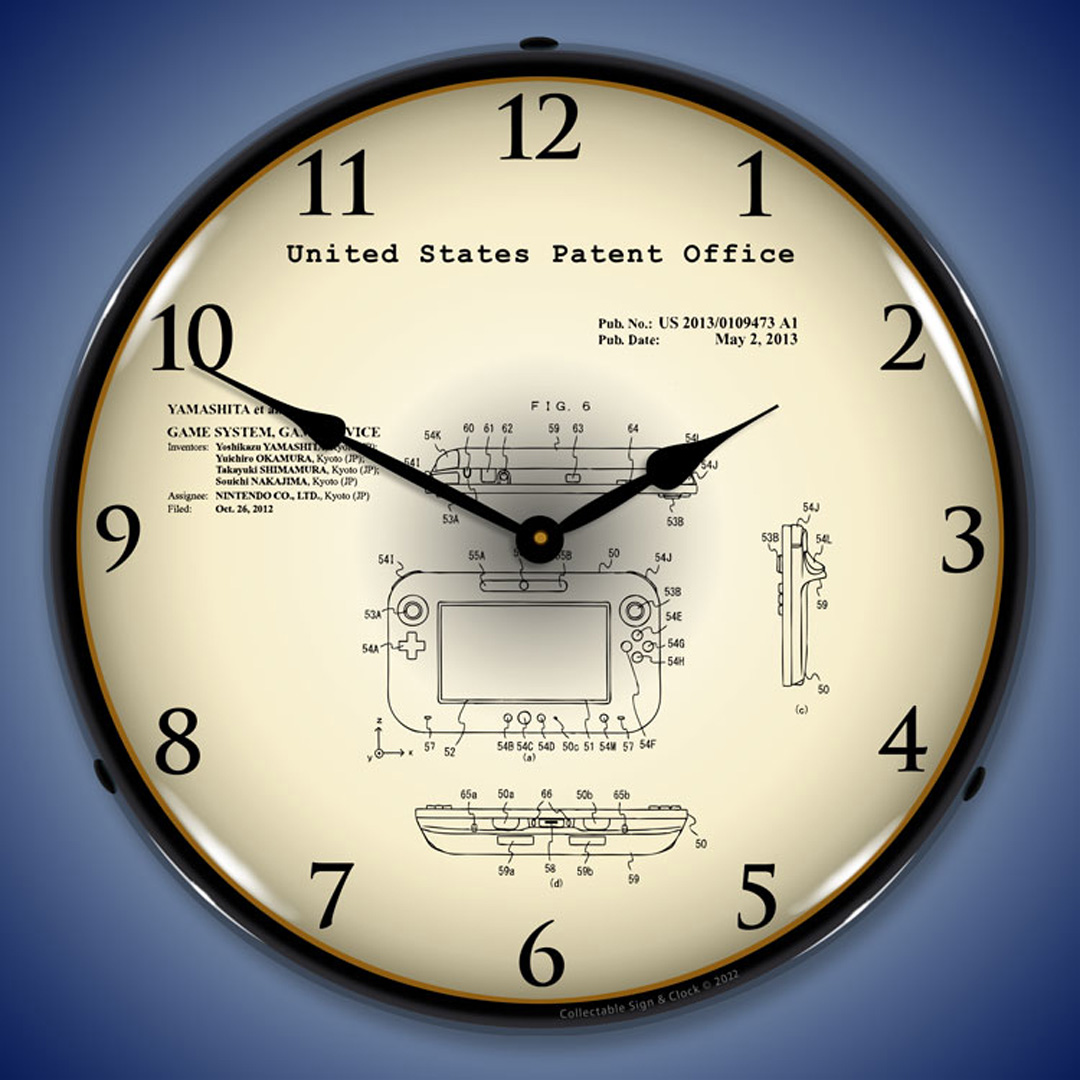 Nintendo Wii U Game System 2012 Patent LED Wall Clock Illuminated not Neon 2 Nintendo Wii U Game System 2012 Patent LED Wall Clock Illuminated not Neon - Image 2