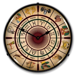 Zodiac Chart 1 LED Wall Clock Illuminated not Neon