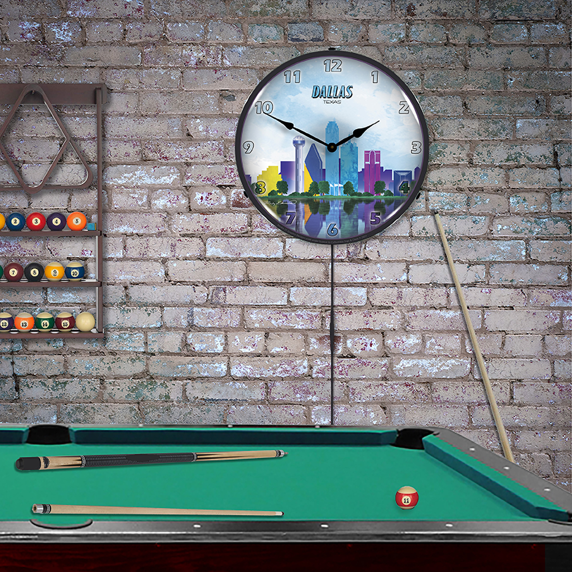 Dallas Skyline LED Wall Clock Illuminated not Neon 3 Dallas Skyline LED Wall Clock Illuminated not Neon - Image 3