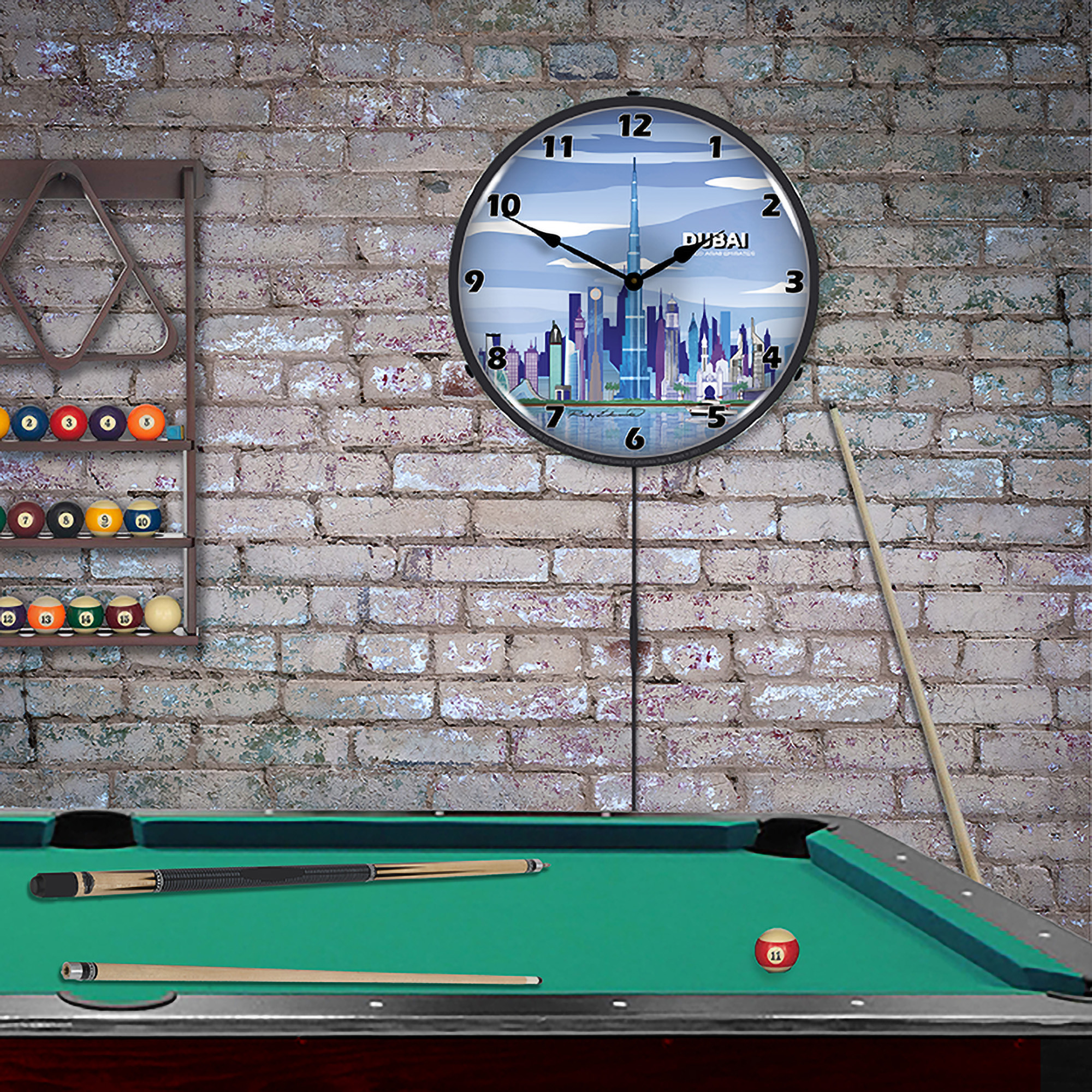 Dubai Skyline LED Wall Clock Illuminated not Neon 3 Dubai Skyline LED Wall Clock Illuminated not Neon - Image 3