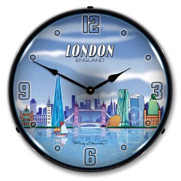 London Skyline LED Wall Clock Illuminated not Neon