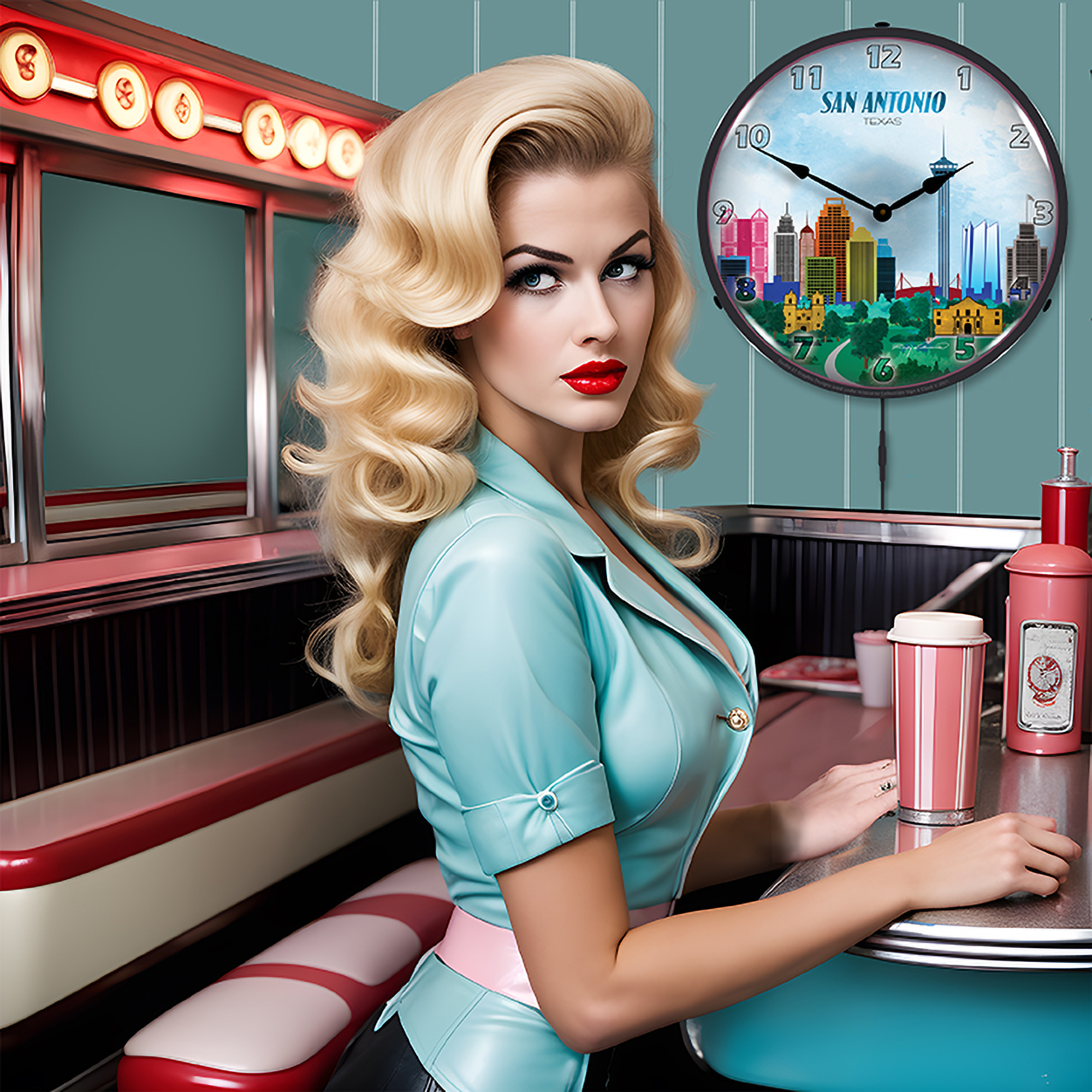 San Antonio Skyline LED Wall Clock Illuminated not Neon 4 San Antonio Skyline LED Wall Clock Illuminated not Neon - Image 4