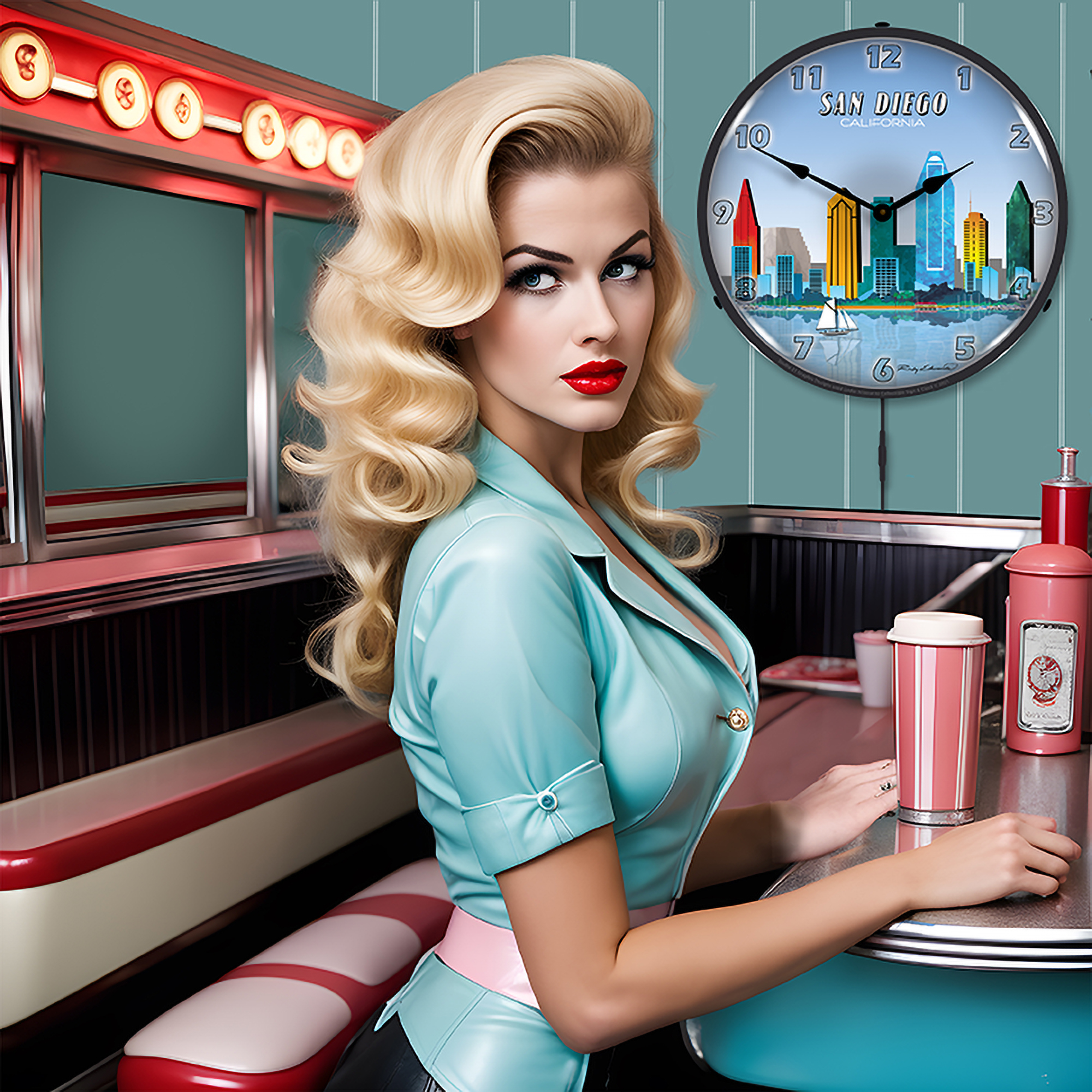 San Diego Skyline LED Wall Clock Illuminated not Neon 4 San Diego Skyline LED Wall Clock Illuminated not Neon - Image 4