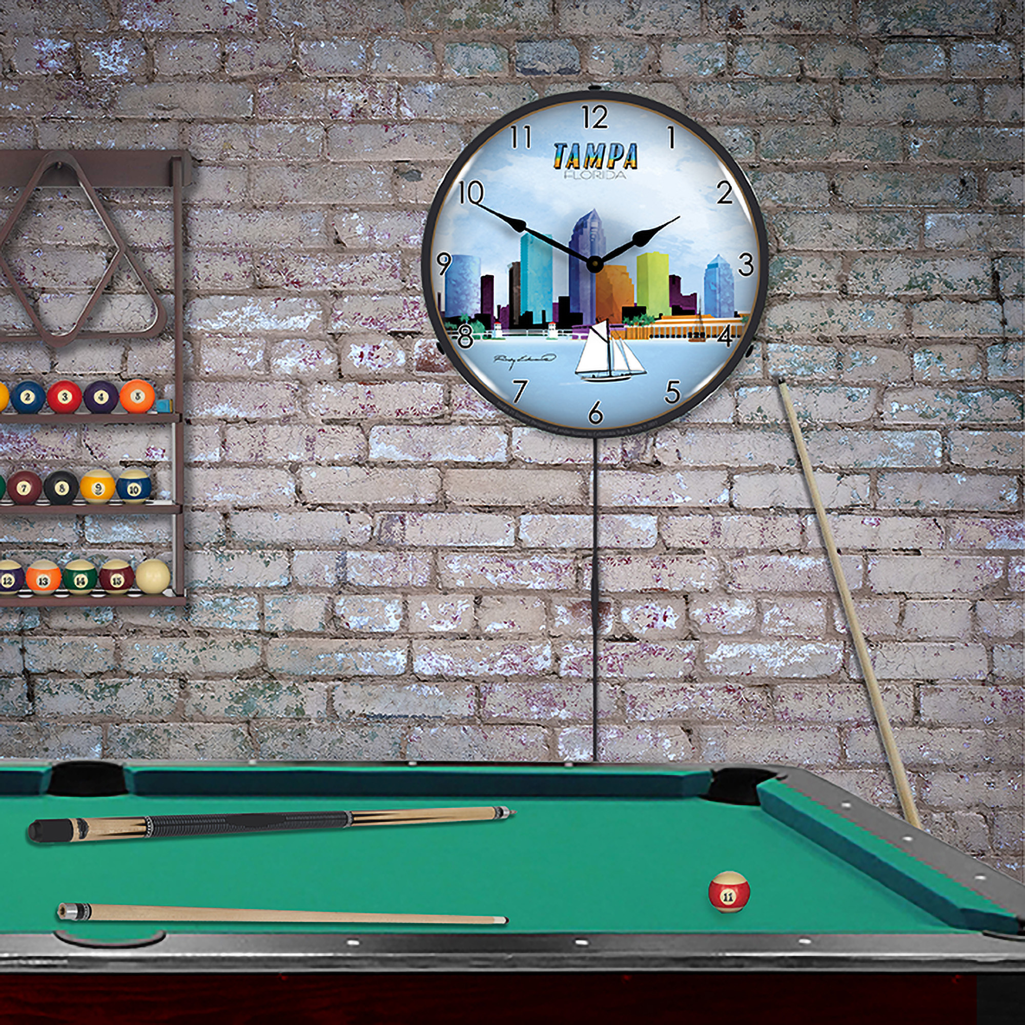 Tampa Skyline LED Wall Clock Illuminated not Neon 3 Tampa Skyline LED Wall Clock Illuminated not Neon - Image 3