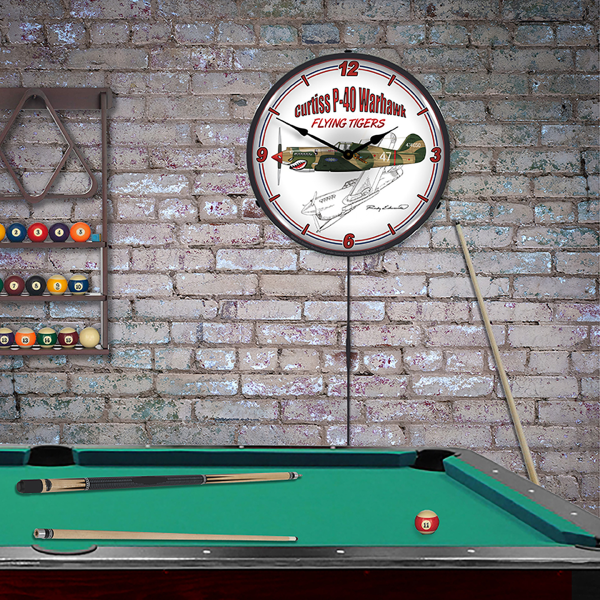 Curtiss P-40 Warhawk LED Wall Clock Illuminated not Neon 3 Curtiss P-40 Warhawk LED Wall Clock Illuminated not Neon - Image 3