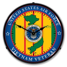 Air Force Vietnam Veteran  LED Wall Clock Illuminated not Neon