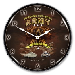 Army Eagle LED Wall Clock Illuminated not Neon