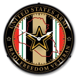 Army Veteran Operation Iraqi Freedom LED Wall Clock Illuminated not Neon
