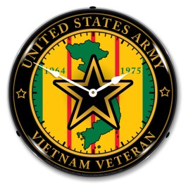 Army Vietnam Veteran  LED Wall Clock Illuminated not Neon