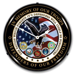 Fallen Heroes  LED Wall Clock Illuminated not Neon