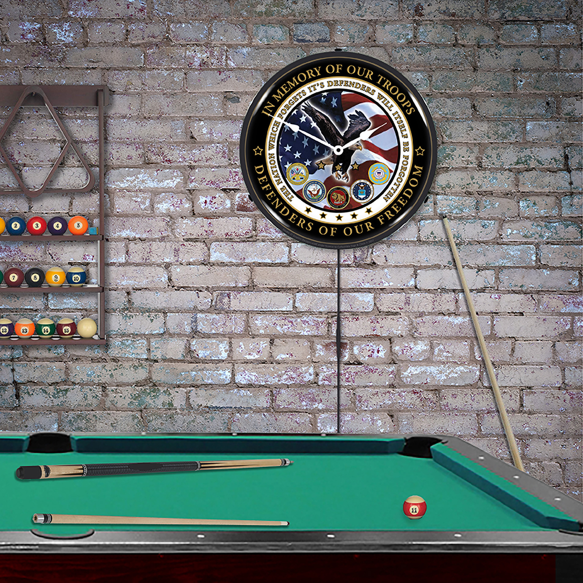 Fallen Heroes LED Wall Clock Illuminated not Neon 3 Fallen Heroes LED Wall Clock Illuminated not Neon - Image 3