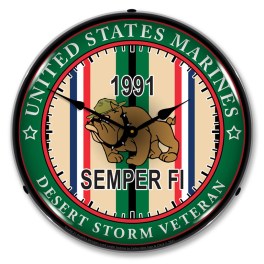 Marine Veteran Operation Desert Storm LED Wall Clock Illuminated not Neon