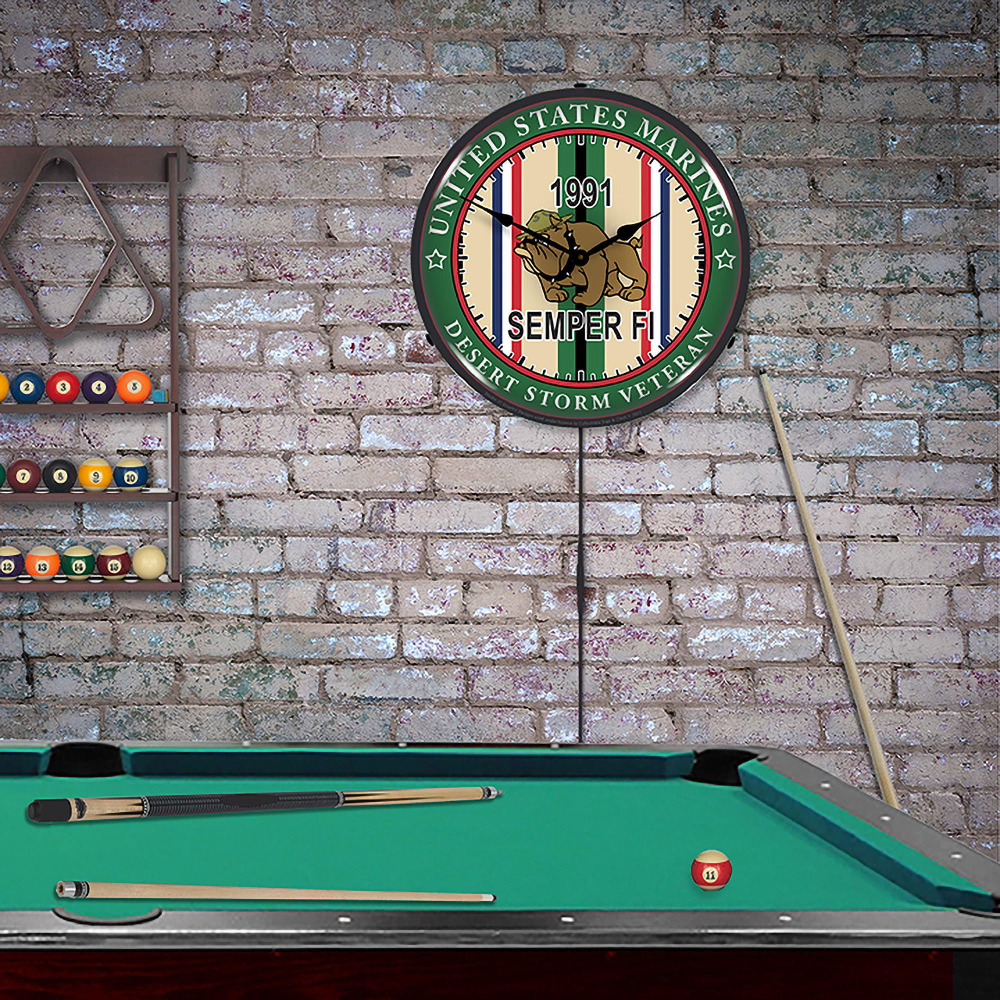 Marine Veteran Operation Desert Storm LED Wall Clock Illuminated not Neon 3 Marine Veteran Operation Desert Storm LED Wall Clock Illuminated not Neon - Image 3