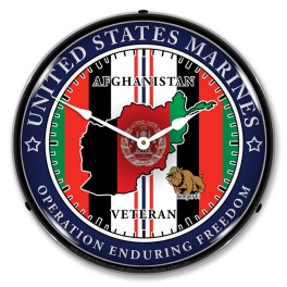 Marine Veteran Operation Enduring Freedom LED Wall Clock Illuminated not Neon