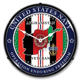 Navy Veteran Operation Enduring Freedom LED Wall Clock Illuminated not Neon