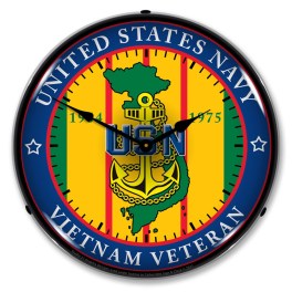 Navy Vietnam Veteran LED Wall Clock Illuminated not Neon