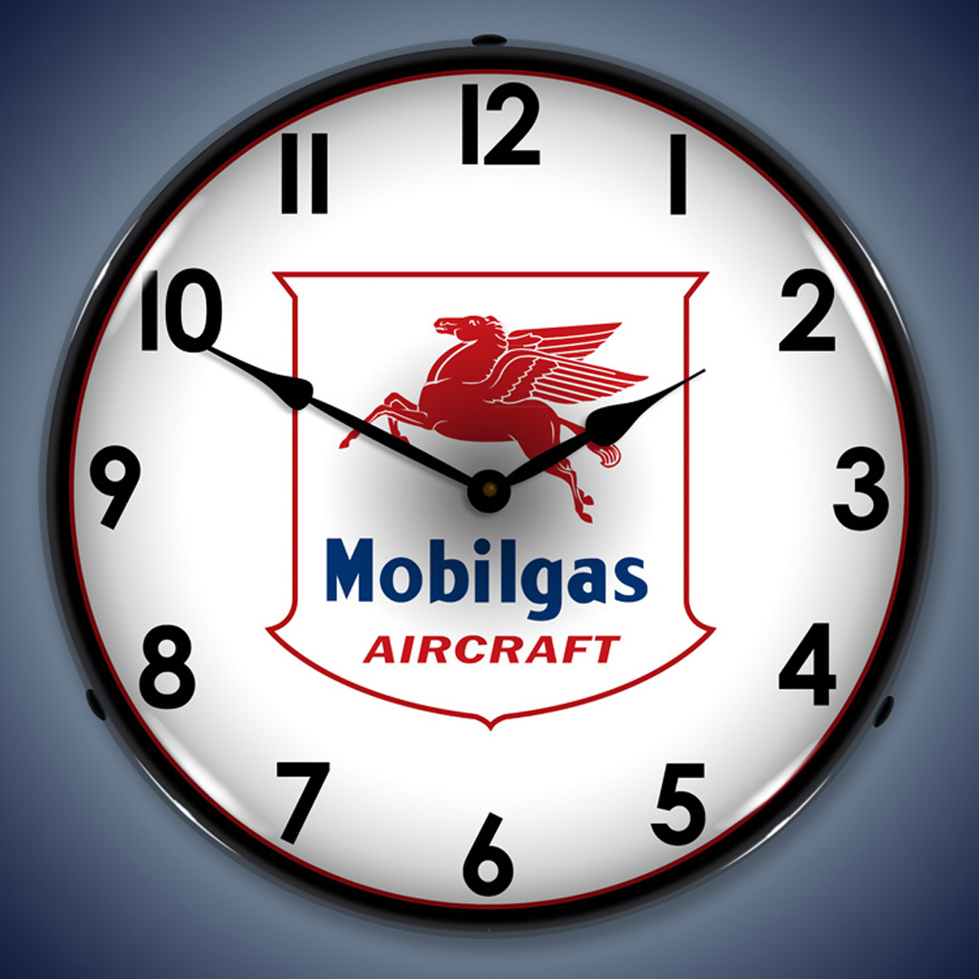 Mobilgas Aircraft LED Wall Clock Illuminated not Neon 2 Mobilgas Aircraft LED Wall Clock Illuminated not Neon - Image 2