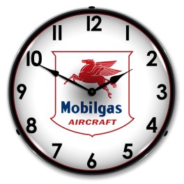 Mobilgas Aircraft LED Wall Clock Illuminated not Neon