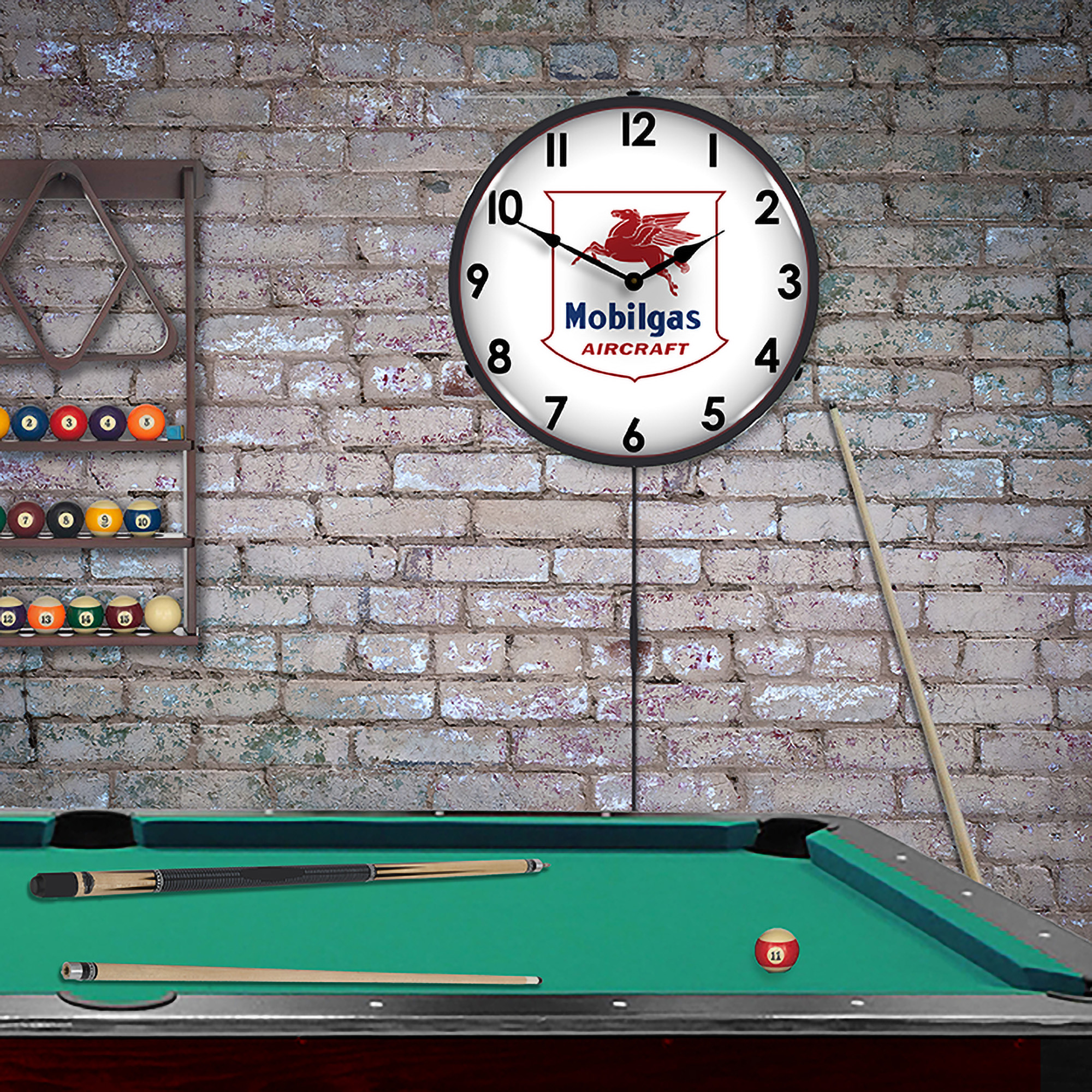 Mobilgas Aircraft LED Wall Clock Illuminated not Neon 4 Mobilgas Aircraft LED Wall Clock Illuminated not Neon - Image 4