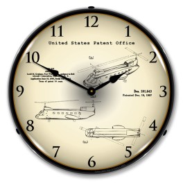 1956 CH-47 Chinook Helicopter Patent  LED Wall Clock Illuminated not Neon