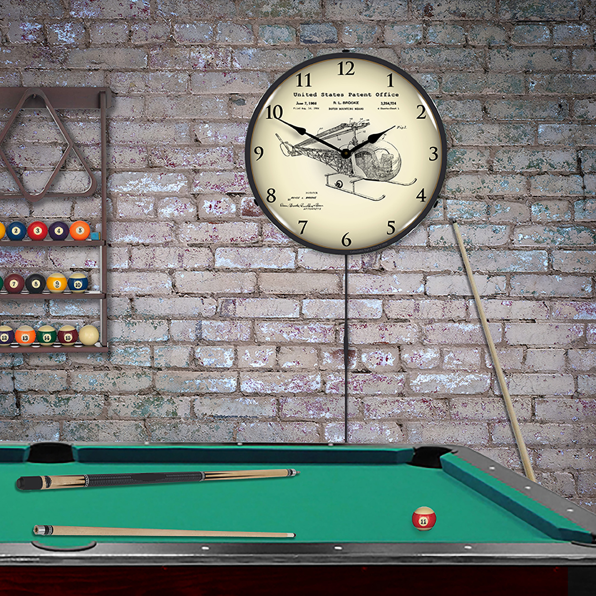 1966 Bell 47D-1 Helicopter Patent LED Wall Clock Illuminated not Neon 3 1966 Bell 47D-1 Helicopter Patent LED Wall Clock Illuminated not Neon - Image 3