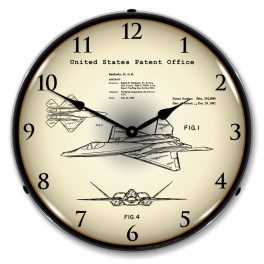 1992 F-22 Raptor Fighter Patent  LED Wall Clock Illuminated not Neon