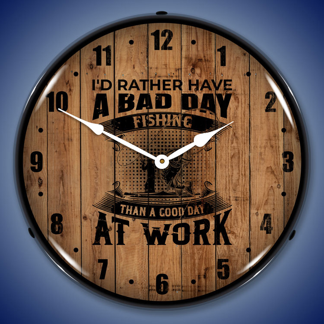 Bad Day Fishing LED Wall Clock Illuminated not Neon 2 Bad Day Fishing LED Wall Clock Illuminated not Neon - Image 2