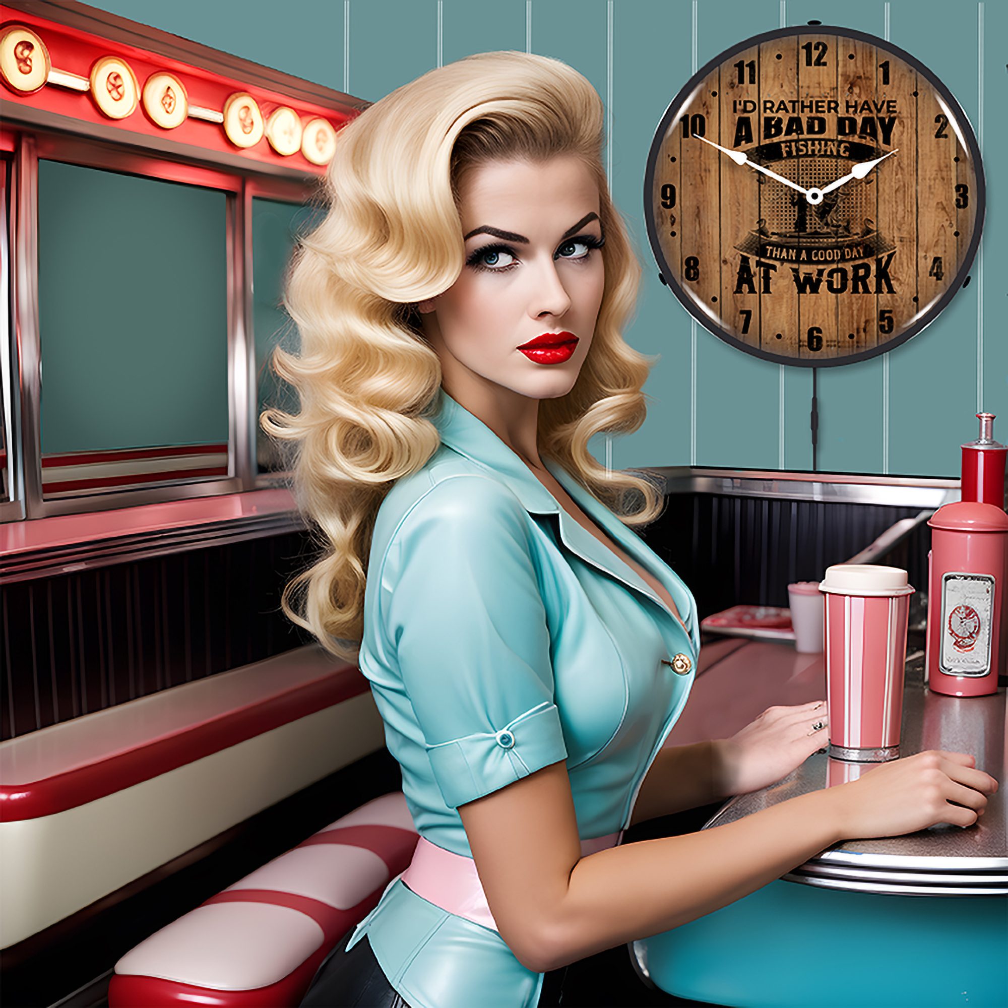 Bad Day Fishing LED Wall Clock Illuminated not Neon 4 Bad Day Fishing LED Wall Clock Illuminated not Neon - Image 4