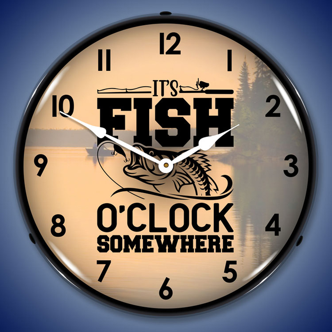 Fishing Time LED Wall Clock Illuminated not Neon 2 Fishing Time LED Wall Clock Illuminated not Neon - Image 2