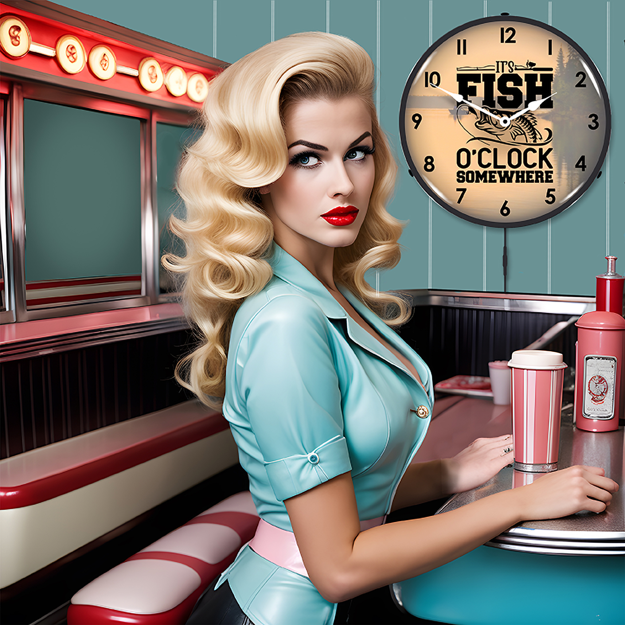 Fishing Time LED Wall Clock Illuminated not Neon 4 Fishing Time LED Wall Clock Illuminated not Neon - Image 4