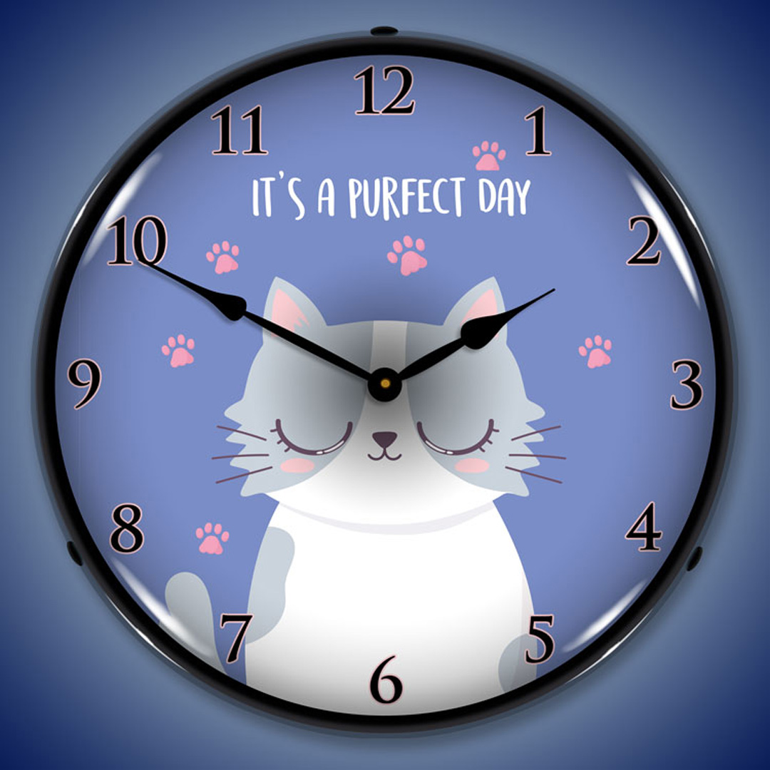 Purrfect Day LED Wall Clock Illuminated not Neon 2 Purrfect Day LED Wall Clock Illuminated not Neon - Image 2