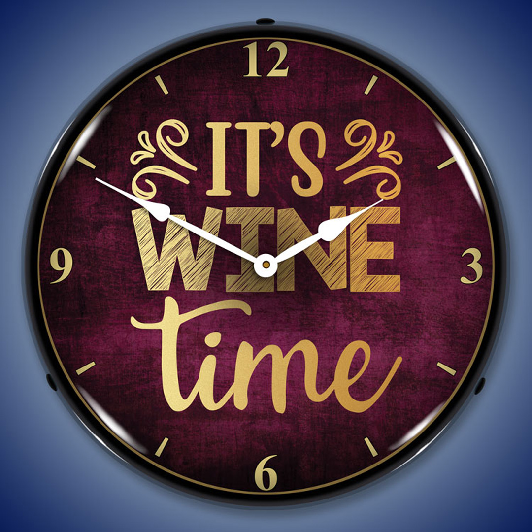 Wine Time LED Wall Clock Illuminated not Neon 2 Wine Time LED Wall Clock Illuminated not Neon - Image 2