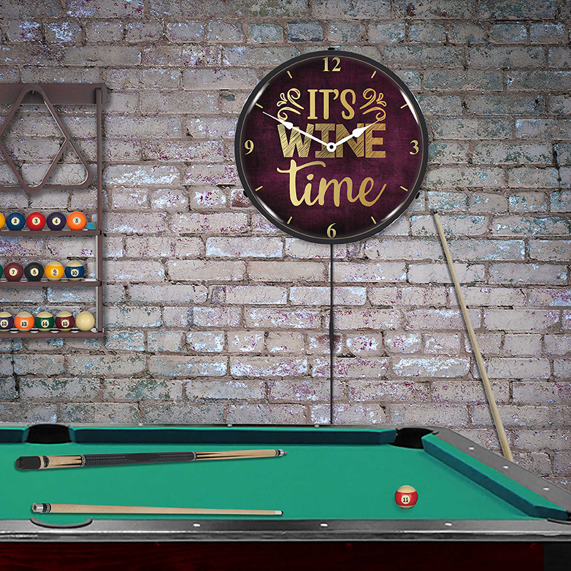 Wine Time LED Wall Clock Illuminated not Neon 3 Wine Time LED Wall Clock Illuminated not Neon - Image 3