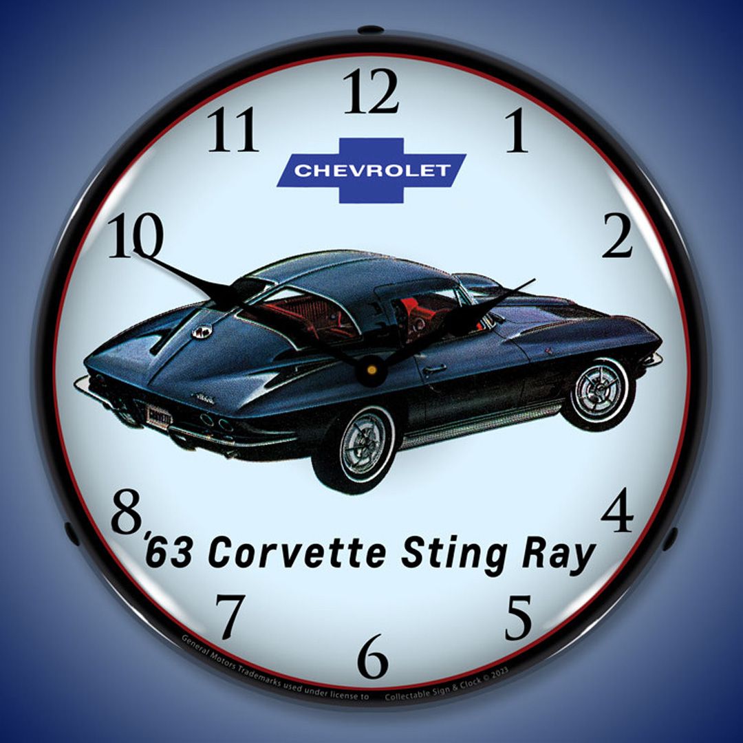 1963 Corvette Sting Ray LED Wall Clock Illuminated not Neon 2 1963 Corvette Sting Ray LED Wall Clock Illuminated not Neon - Image 2