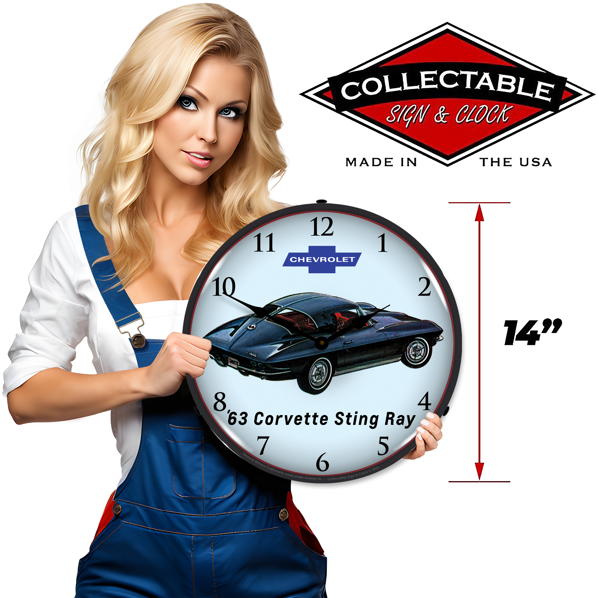 1963 Corvette Sting Ray LED Wall Clock Illuminated not Neon 3 1963 Corvette Sting Ray LED Wall Clock Illuminated not Neon - Image 3