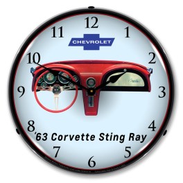 1963 Corvette Dash LED  Wall Clock Illuminated not Neon