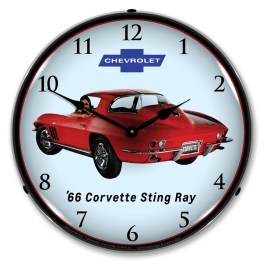 1966 Corvette Sting Ray LED Wall Clock Illuminated not Neon