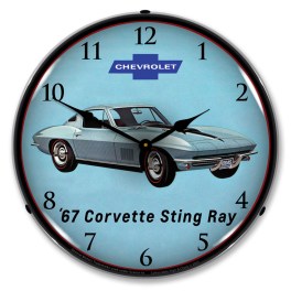 1967 Corvette LED Wall Clock Illuminated not Neon