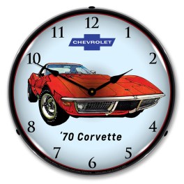 1970 Corvette LED Wall Clock Illuminated not Neon
